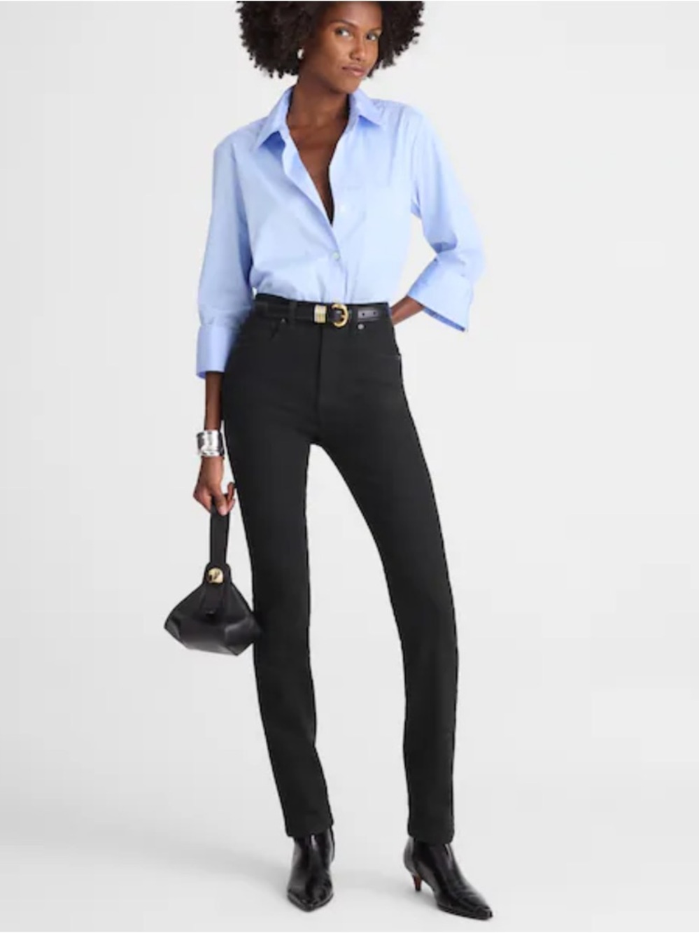 Madewell NWT The pencil Black frost super stretch denim Jeans women’s‎ size 32